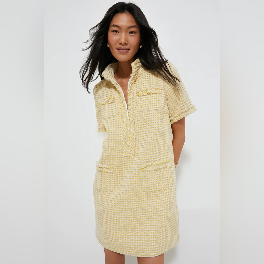 Tuckernuck Yellow Textured Mini Dress